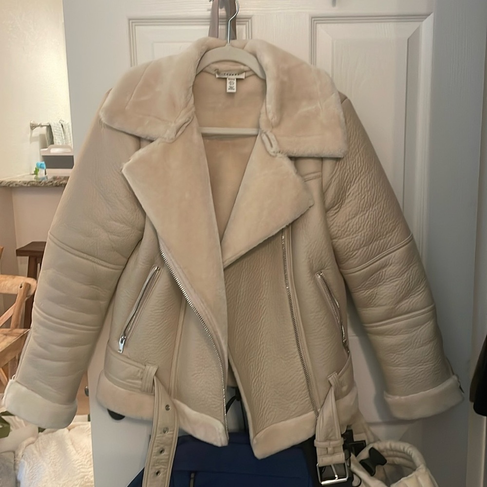 Topshop moto fur coat